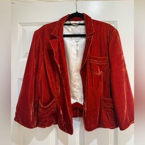 Women's Rich Rust Velvet Blazer